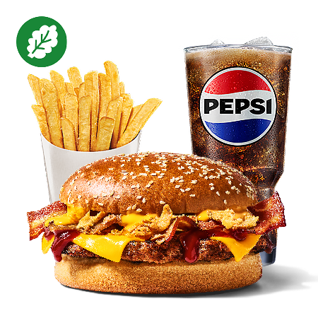 Plant-based Cheesy BBQ Burger